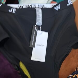 Black cycling underwear with Comfortable Waistband with cushion insert.